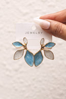 Sky Blue Leaf Earrings