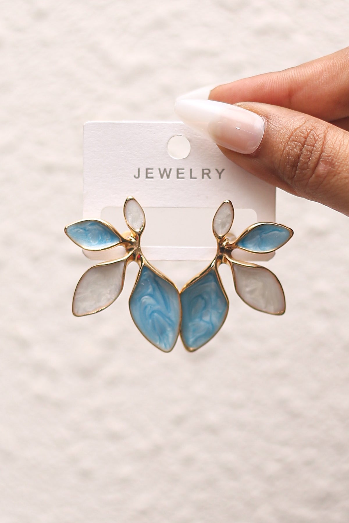 Sky Blue Leaf Earrings
