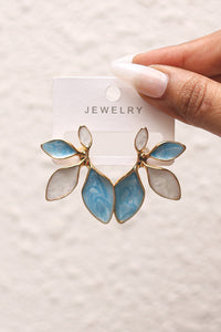 Sky Blue Leaf Earrings