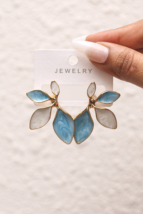 Sky Blue Leaf Earrings