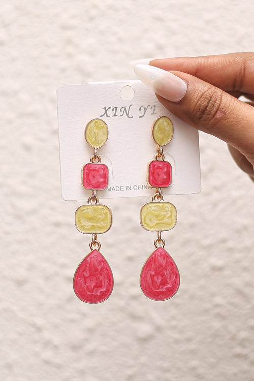 Coral Lemon Drop Earrings