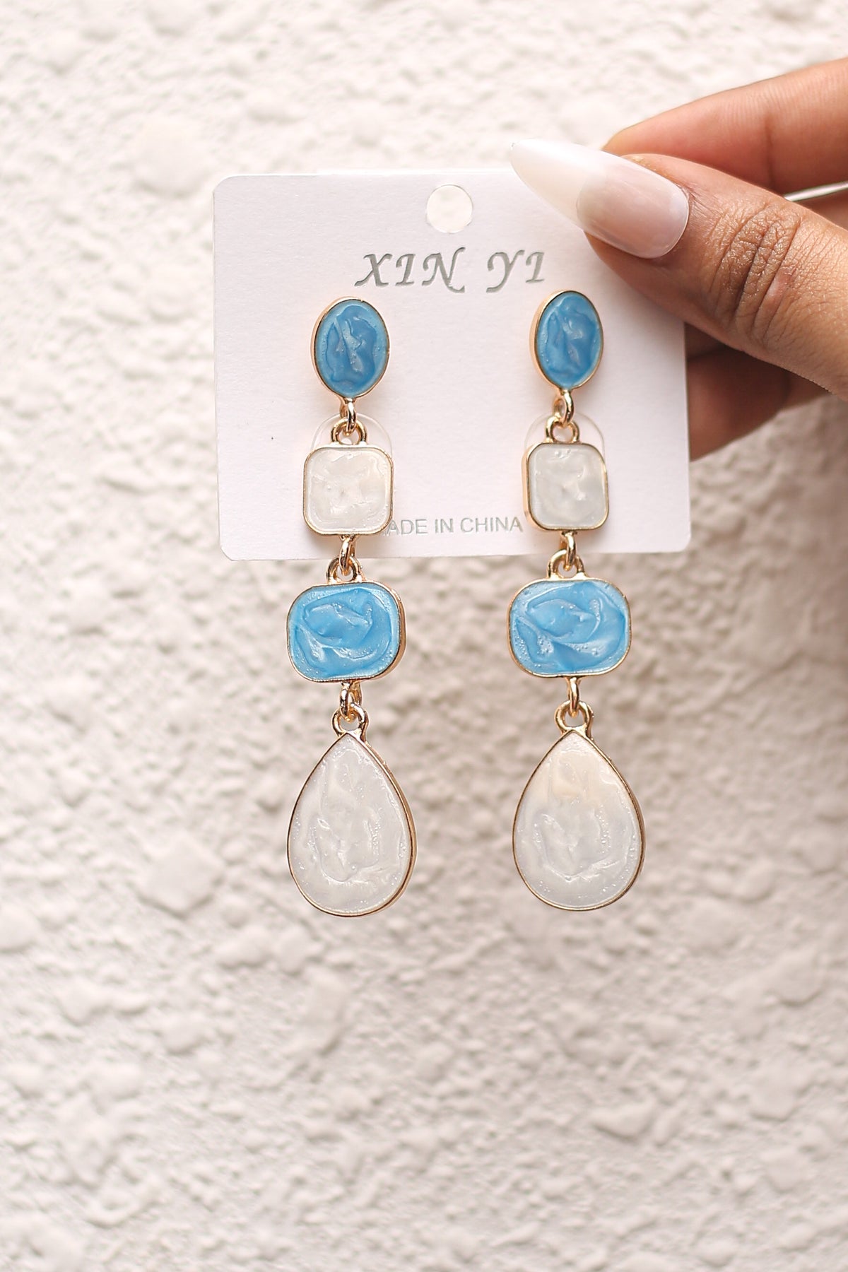 Azure Ivory Drop Earrings