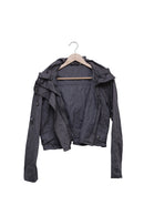 Charcoal Hooded Crop Jacket