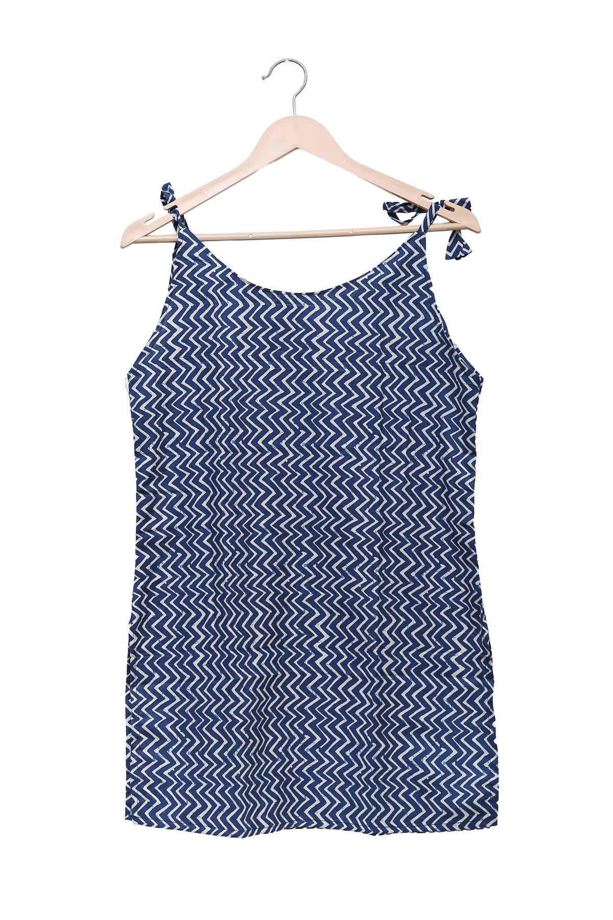 Indigo Chevron Tie Shoulder Kurti