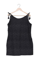 Black Polka Dot Tie Shoulder Kurti