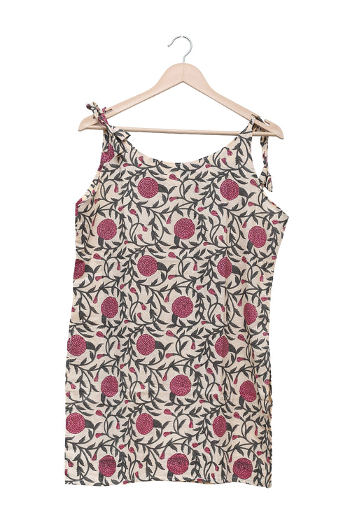 Ivory Rose Vine Tie Shoulder Kurti