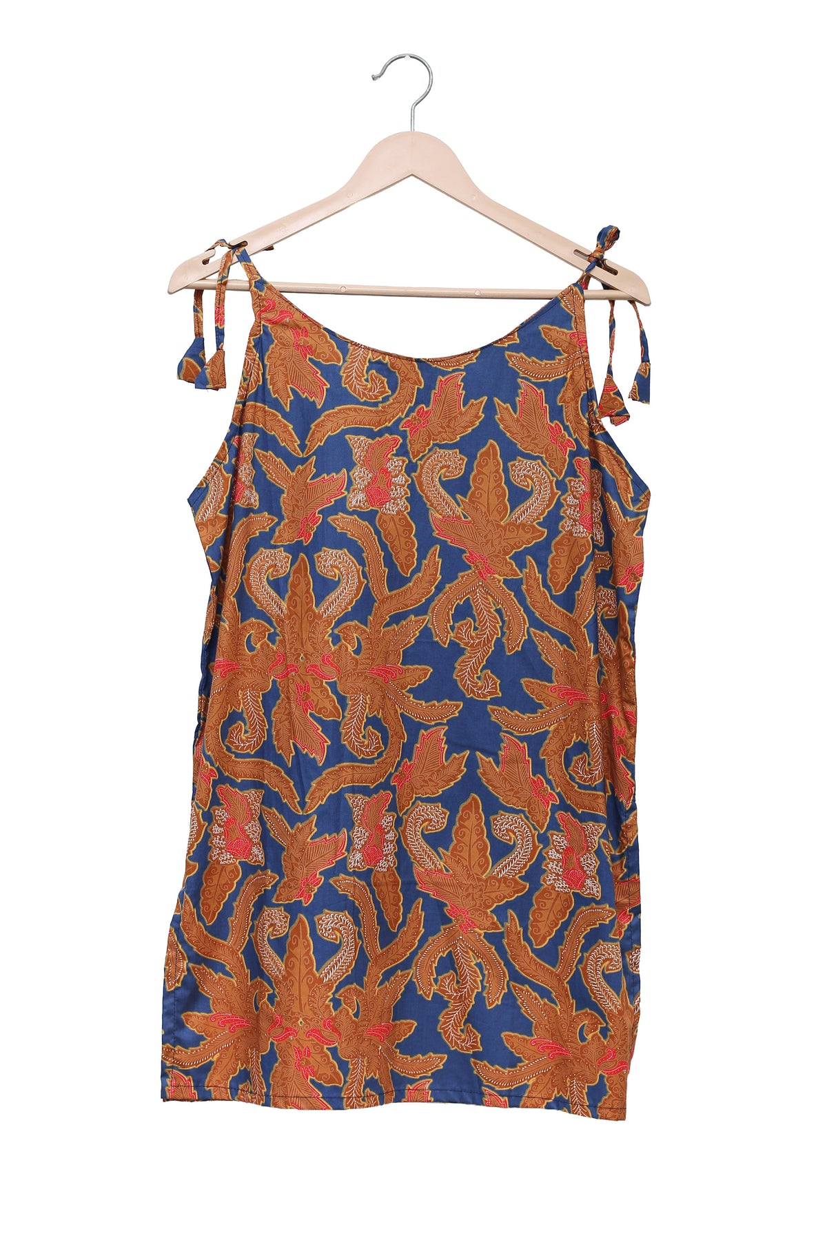 Blue Rust Botanical Tie Shoulder Kurti