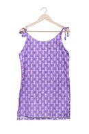Lilac Motif Tie Shoulder Kurti