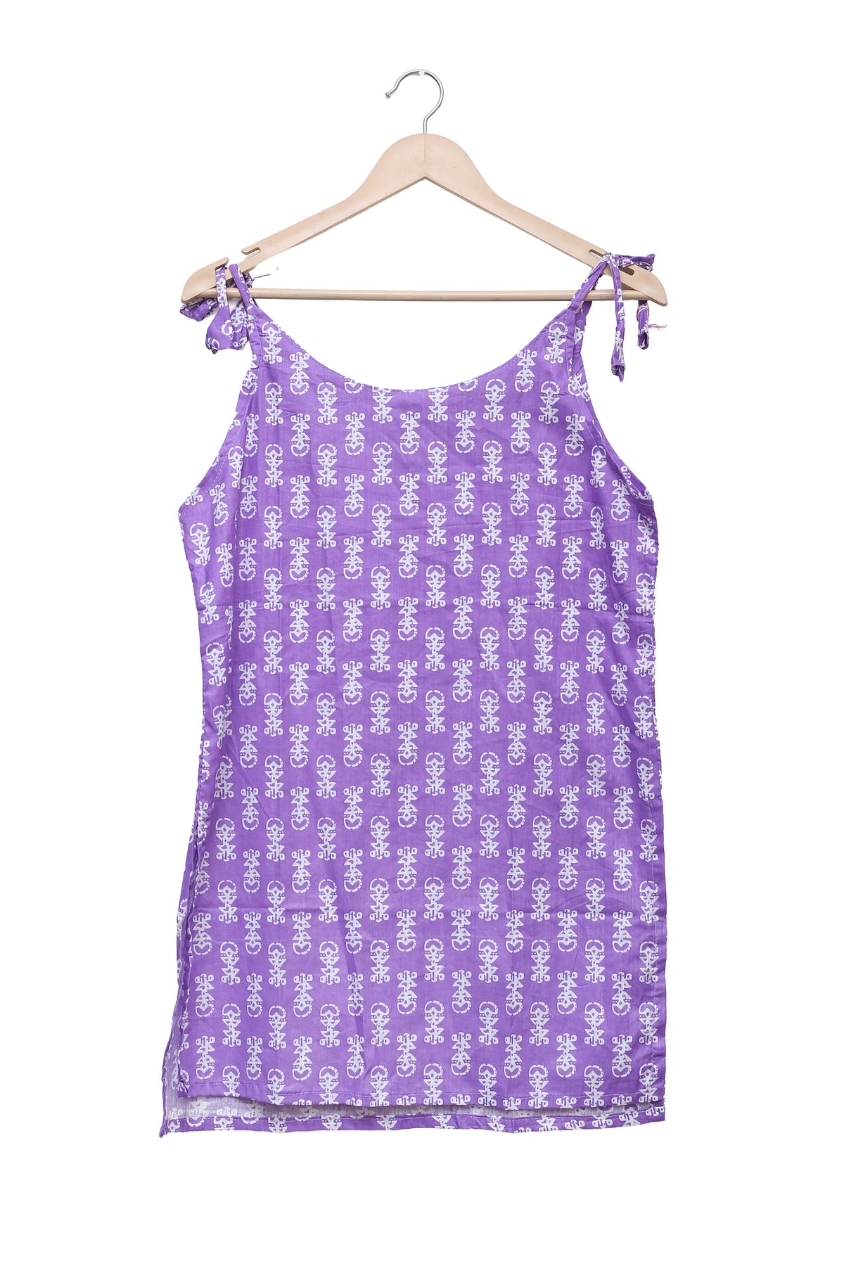 Lilac Motif Tie Shoulder Kurti