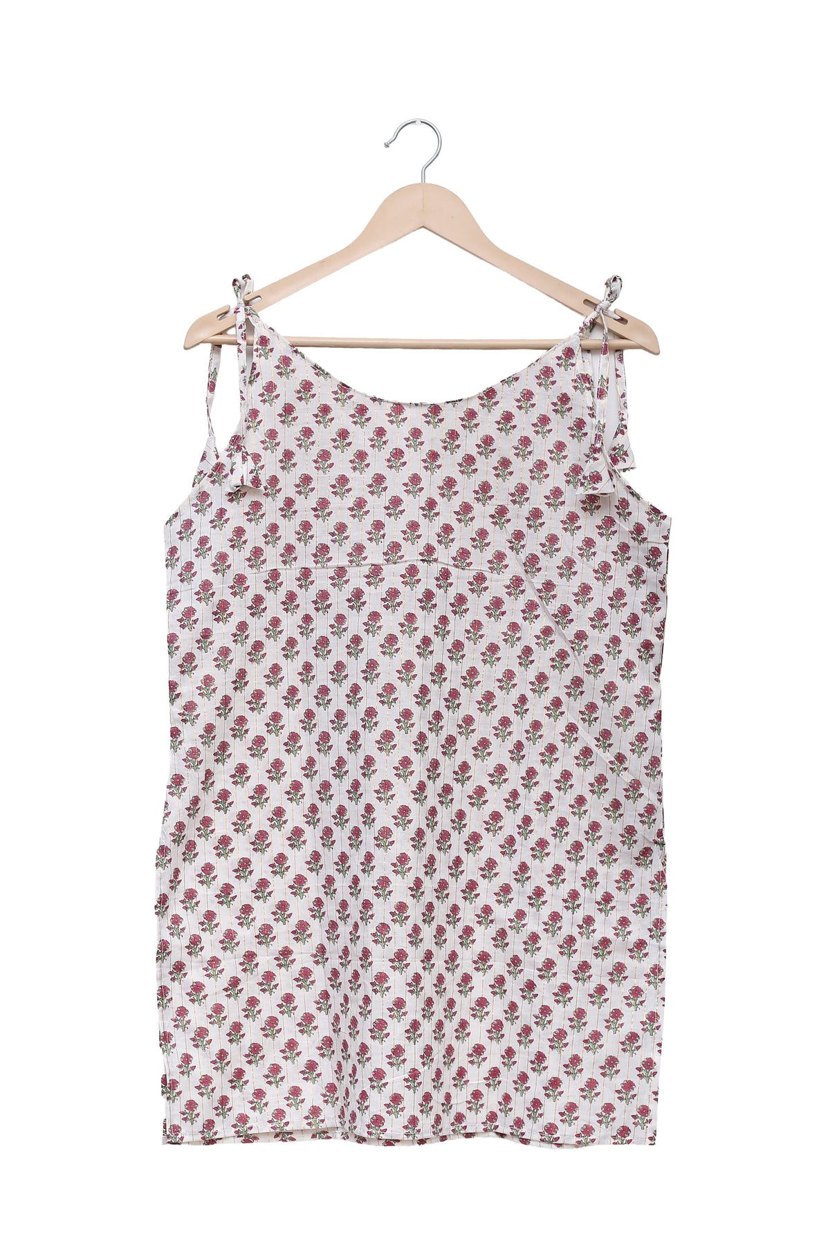 Ivory Ditsy Floral Tie Shoulder Kurti