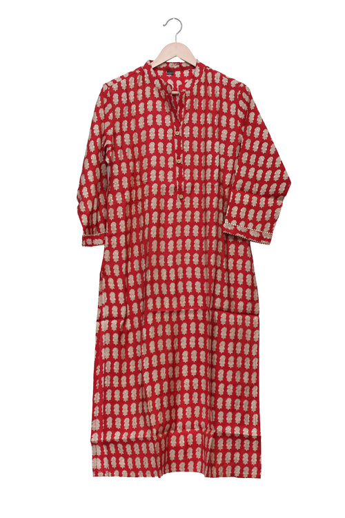 Scarlet Gold Motif Kurti
