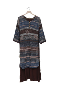 Indigo Dusk Layered Print Kurti