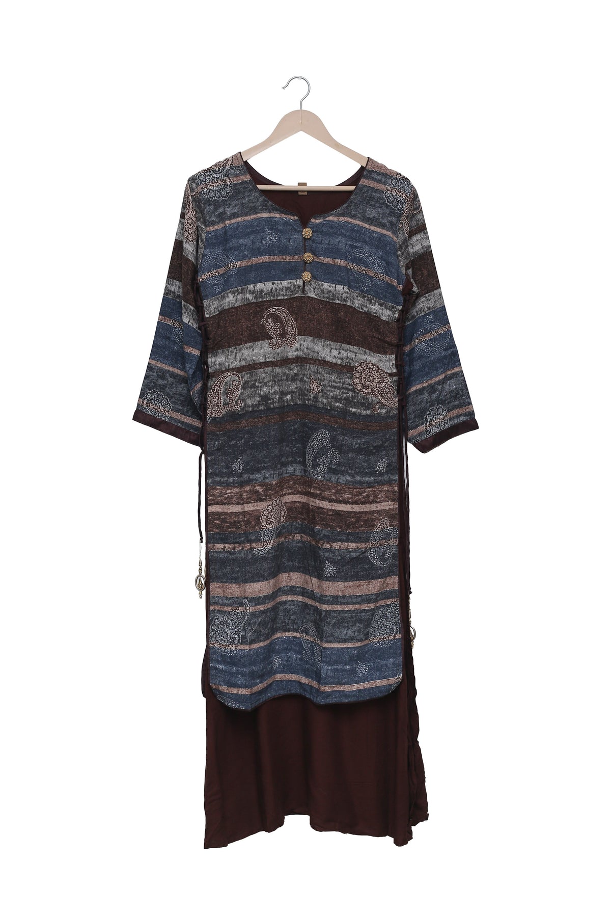 Indigo Dusk Layered Print Kurti