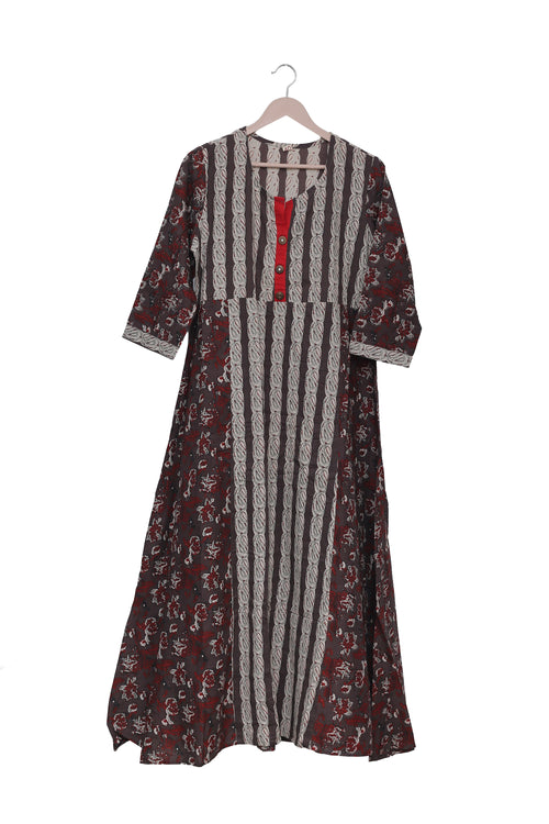 Boho Merlot Panelled Kurti
