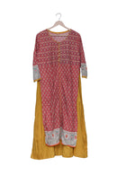 Rangrez Maroon & Mustard Layered Kurti