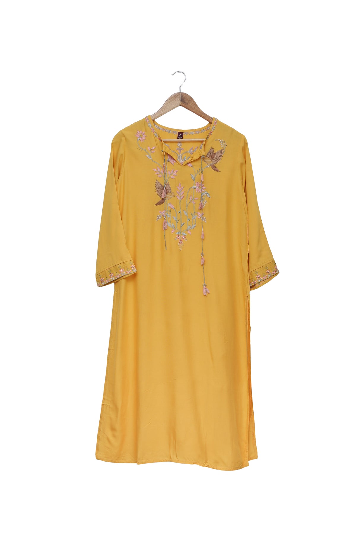 Golden Hour Mustard Embroidered Kurti