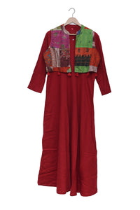 Rang Mahal Maroon Jacket Style Kurti
