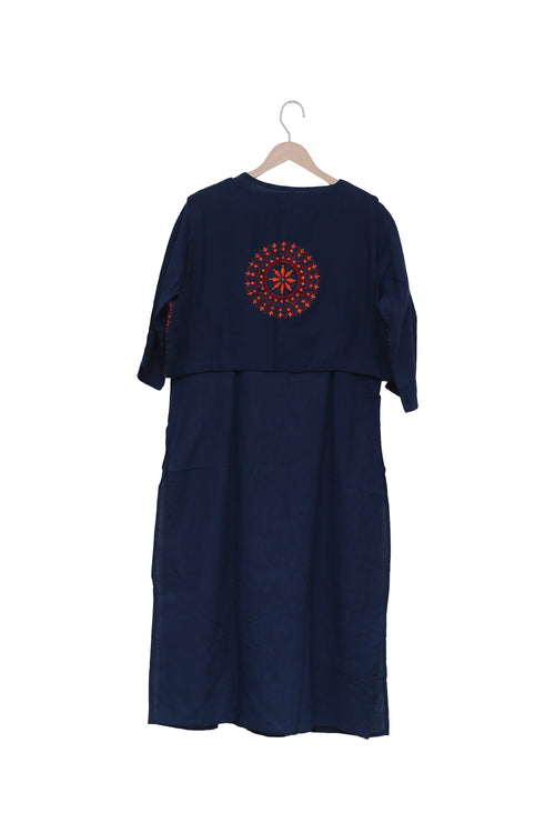 Midnight Mandala Cape Style Kurti