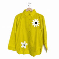 Yellow Floral Patch Shirt"