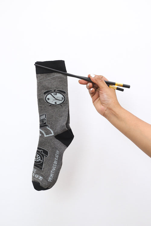 Vintage Time Grey Socks