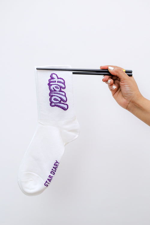 Purple Pop Logo Socks