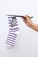 Purple Stripe Comic Socks