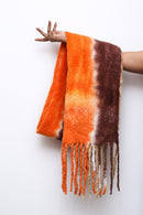 Orange Pumpkin Spice Colourblock Scarf