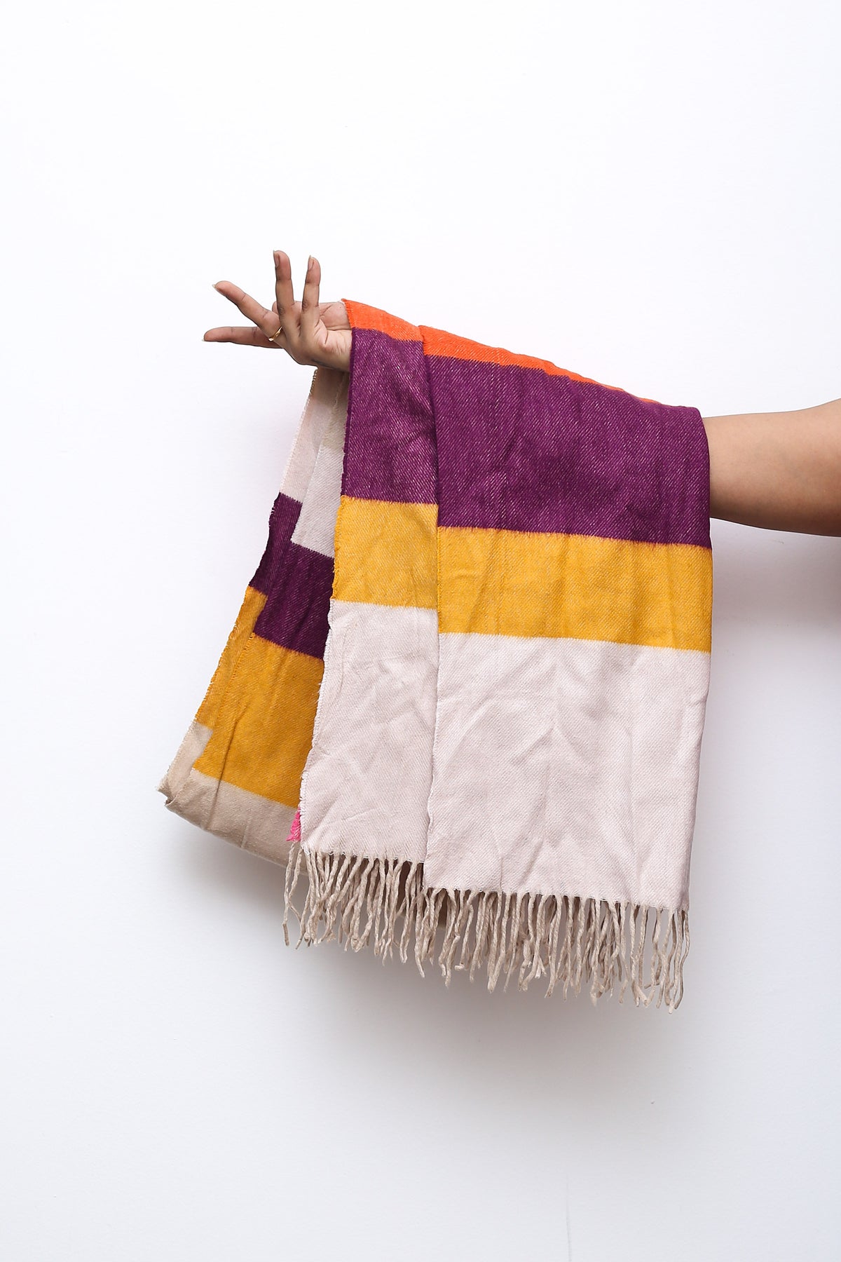 Plum Sunset Crush Striped Scarf