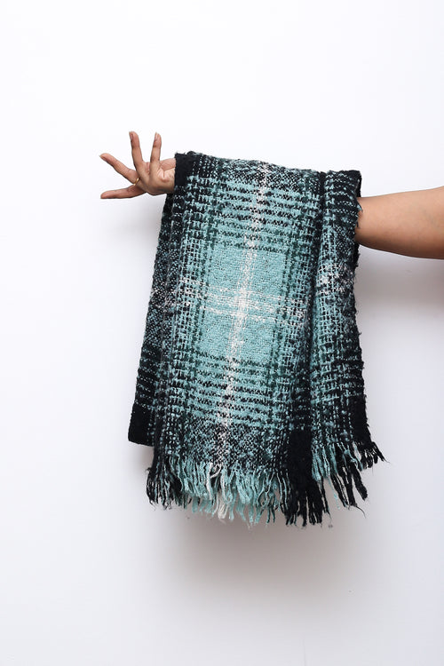 Aqua Midnight Muse Checked Scarf