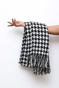 Monochrome City Girl Houndstooth Scarf