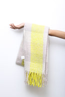 Lemon Glow Striped Tassel Scarf