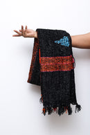 Black Neon Muse Embroidered Scarf