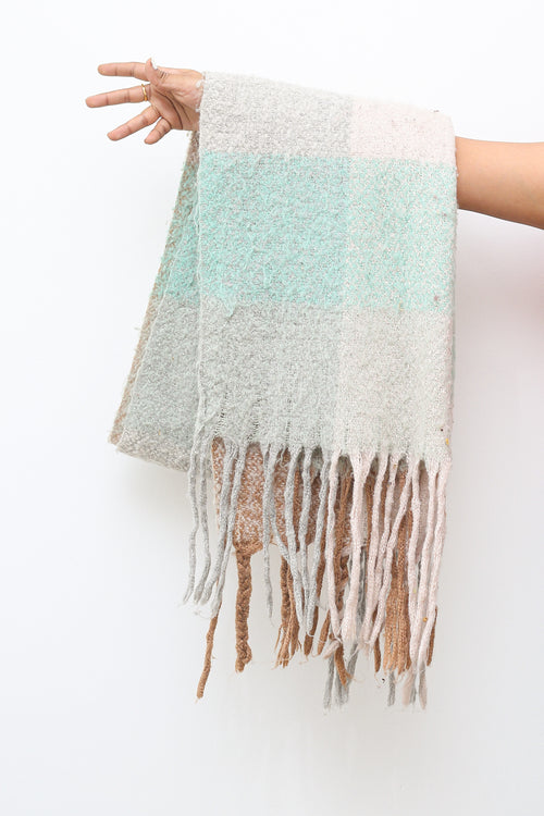 Mint Cloud Colorblock Scarf