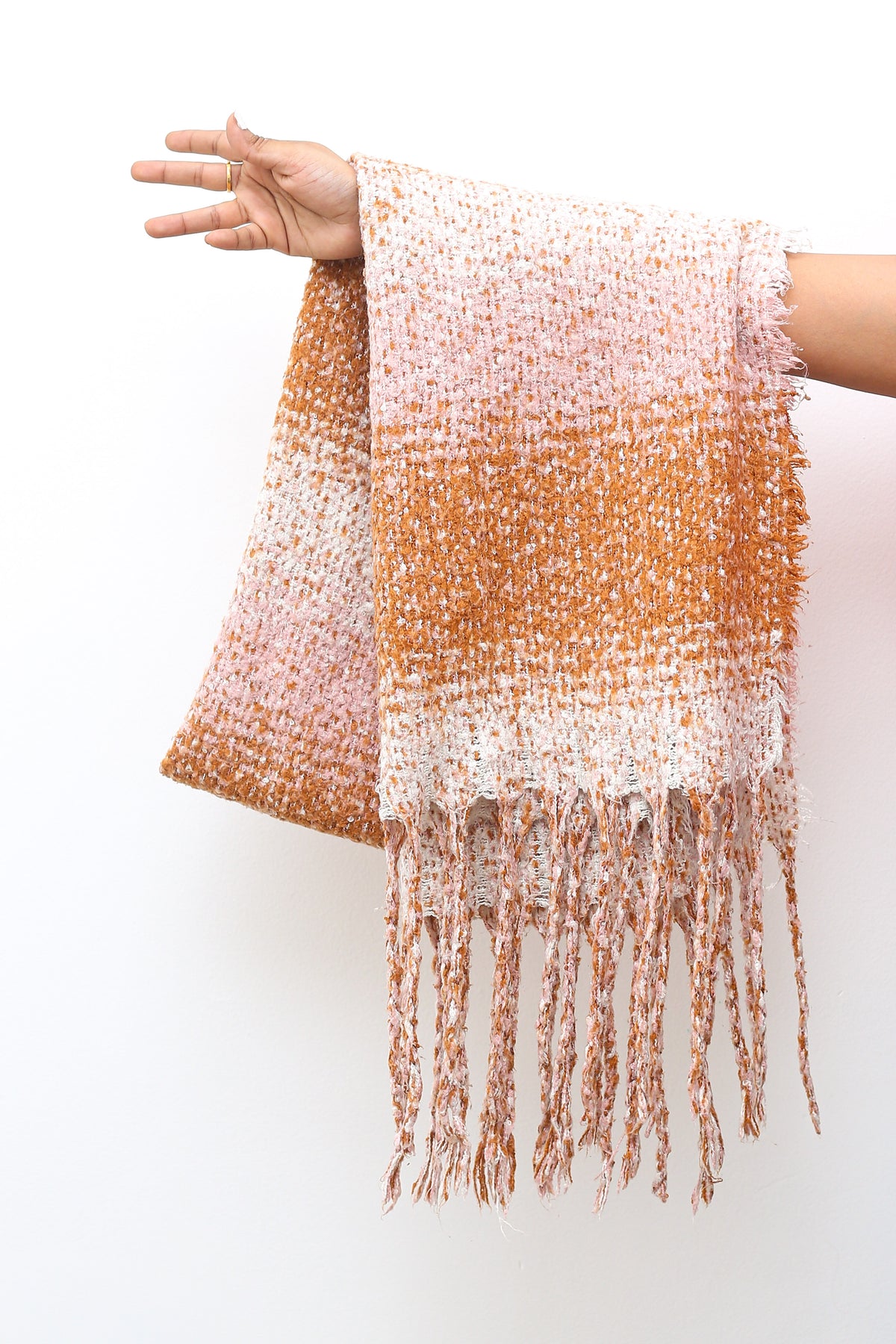Caramel Blush Textured Scarf