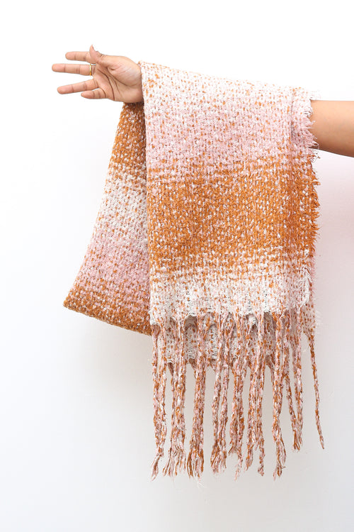 Caramel Blush Textured Scarf